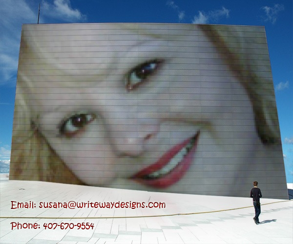 Contact Susana Rosende at susana@writewaydesigns.com and 407-670-9554